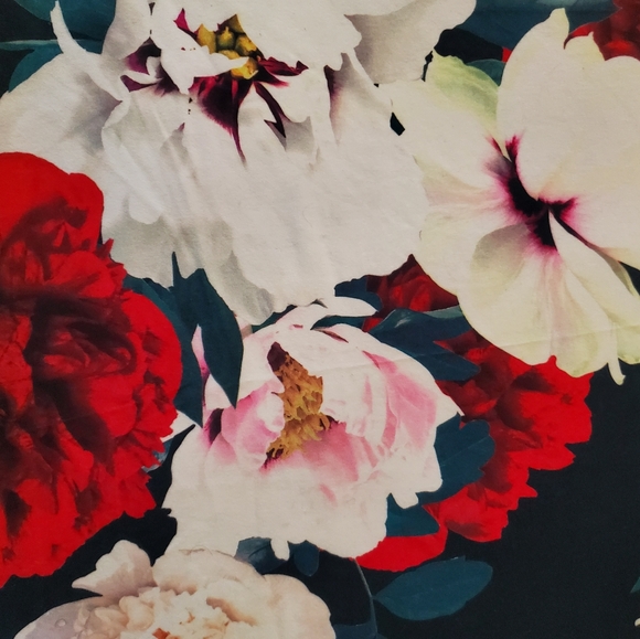 Gaze Vibrant Floral Cold Shoulder Top - Picture 5 of 7